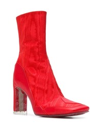 rote Satin Stiefeletten von Nicholas Kirkwood