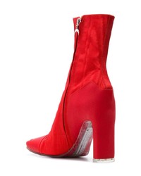 rote Satin Stiefeletten von Nicholas Kirkwood