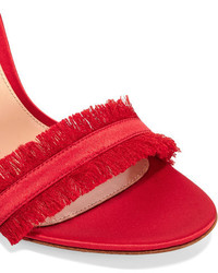 rote Satinsandalen von Gianvito Rossi