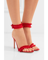 rote Satinsandalen von Gianvito Rossi