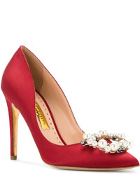 rote Schuhe aus Seide von Rupert Sanderson