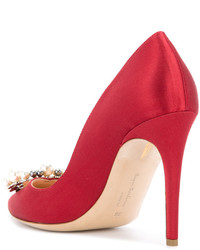 rote Schuhe aus Seide von Rupert Sanderson