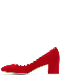 rote Schuhe aus Wildleder von Chloé