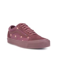 rote Segeltuch niedrige Sneakers mit Blumenmuster von Vans