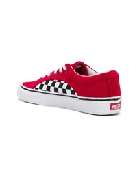 rote Segeltuch niedrige Sneakers mit Karomuster von Vans