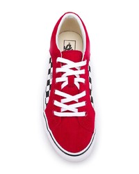 rote Segeltuch niedrige Sneakers mit Karomuster von Vans