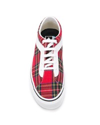 rote Segeltuch niedrige Sneakers mit Schottenmuster von Vans