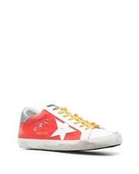 rote Segeltuch niedrige Sneakers mit Sternenmuster von Golden Goose