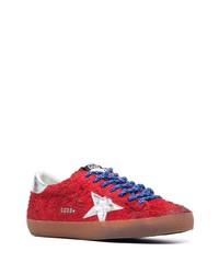 rote Segeltuch niedrige Sneakers mit Sternenmuster von Golden Goose