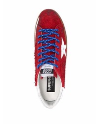 rote Segeltuch niedrige Sneakers mit Sternenmuster von Golden Goose