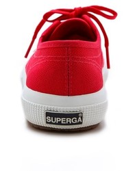rote Segeltuch niedrige Sneakers von Superga