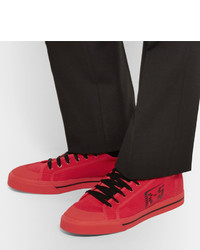 rote Segeltuch niedrige Sneakers von Raf Simons