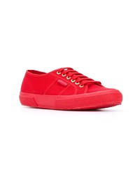 rote Segeltuch niedrige Sneakers von Superga