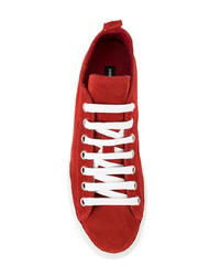 rote Segeltuch niedrige Sneakers von DSQUARED2