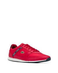 rote Segeltuch niedrige Sneakers von Lacoste