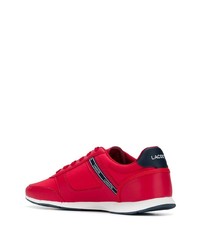 rote Segeltuch niedrige Sneakers von Lacoste