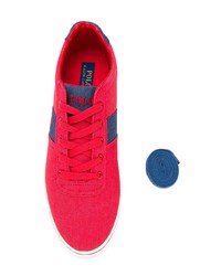 rote Segeltuch niedrige Sneakers von Polo Ralph Lauren