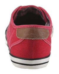 rote Segeltuch niedrige Sneakers von Mustang Shoes