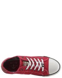 rote Segeltuch niedrige Sneakers von Mustang Shoes