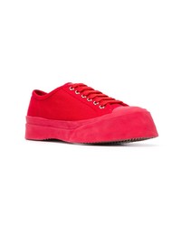 rote Segeltuch niedrige Sneakers von Marni