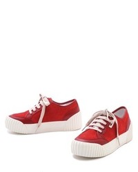 rote Segeltuch niedrige Sneakers von Marc by Marc Jacobs