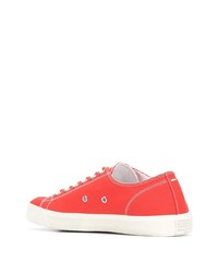 rote Segeltuch niedrige Sneakers von Maison Margiela