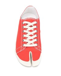 rote Segeltuch niedrige Sneakers von Maison Margiela