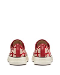 rote Segeltuch niedrige Sneakers von Valentino Garavani