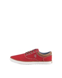 rote Segeltuch niedrige Sneakers von Tom Tailor