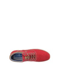 rote Segeltuch niedrige Sneakers von Tom Tailor