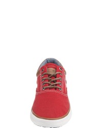 rote Segeltuch niedrige Sneakers von Tom Tailor