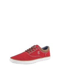 rote Segeltuch niedrige Sneakers von Tom Tailor