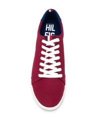 rote Segeltuch niedrige Sneakers von Tommy Hilfiger