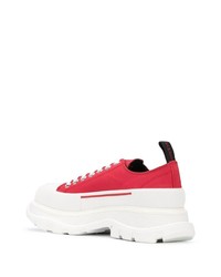 rote Segeltuch niedrige Sneakers von Alexander McQueen
