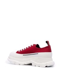 rote Segeltuch niedrige Sneakers von Alexander McQueen