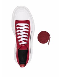 rote Segeltuch niedrige Sneakers von Alexander McQueen