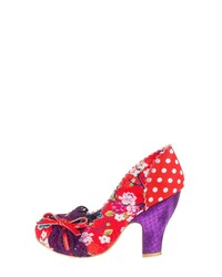 rote Segeltuch Pumps mit Blumenmuster von Irregular Choice