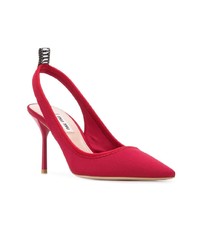 rote Segeltuch Pumps von Miu Miu