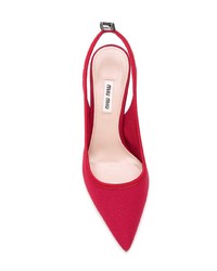 rote Segeltuch Pumps von Miu Miu