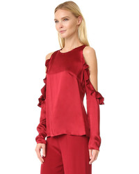 rote Seide Bluse von Cushnie et Ochs