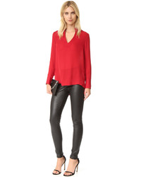 rote Seide Bluse von Alice + Olivia