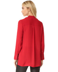 rote Seide Bluse von Alice + Olivia