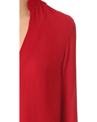 rote Seide Bluse von Alice + Olivia