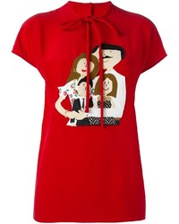 rote Seide Bluse von Dolce & Gabbana
