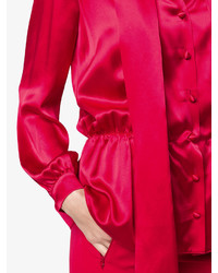 rote Seide Bluse von Balenciaga