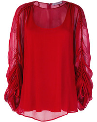 rote Seide Bluse von Sportmax