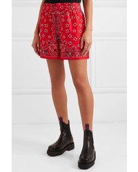 rote Seideshorts mit Paisley-Muster von Alexander Wang