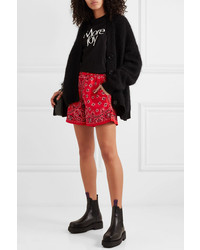 rote Seideshorts mit Paisley-Muster von Alexander Wang