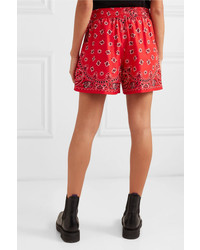 rote Seideshorts mit Paisley-Muster von Alexander Wang