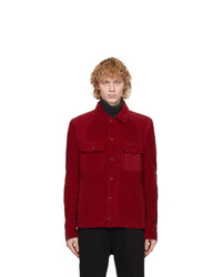 rote Shirtjacke aus Cord